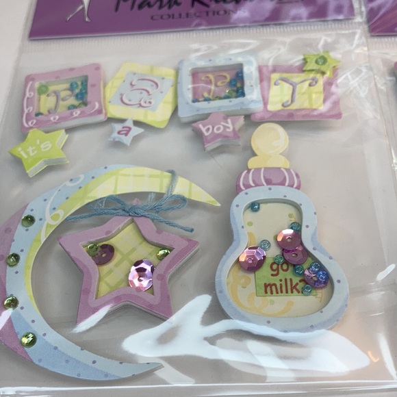 Mark Richards Scrapbook Stickers Card Making Baby Boy Star Moon Paper Crafts - Picture 2 of 13